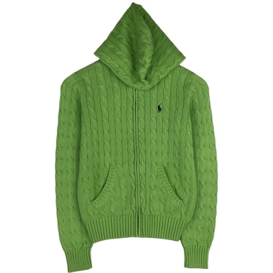 古着 ラルフローレン Ralph Lauren RALPH LAUREN SPORT ケーブル編み コットンニットジップパーカー レディースM相当/eaa633982