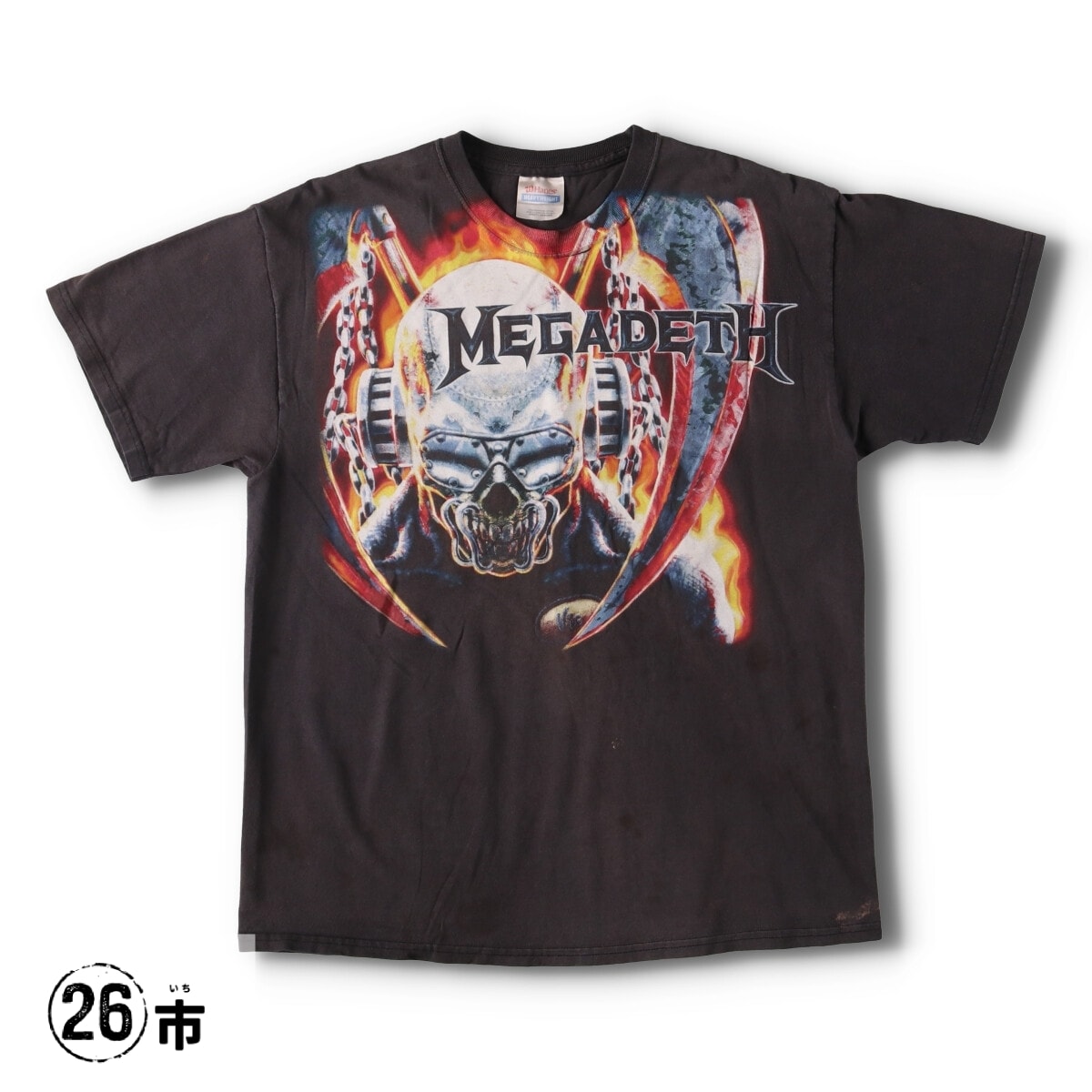 古着 00年代 ヘインズ Hanes MEGADETH メガデス バンドTシャツ バンT メンズL相当/evb029219