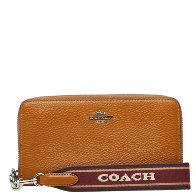 グッチ ロゴ ロング ジップ アラウンド ウォレット 長財布 ペニーマルチ ブラウン レザー レディース GUCCI 【中古】