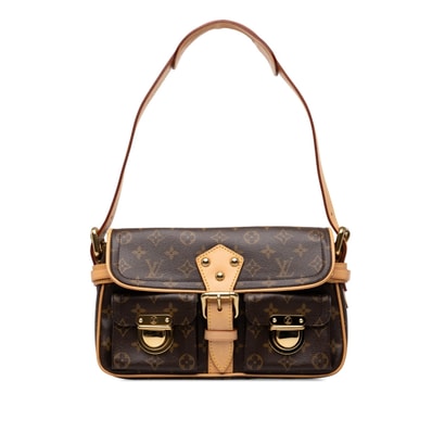 ルイ ヴィトン モノグラム ハドソンPM ショルダーバッグ ハンドバッグ M40027 ブラウン PVC レザー レディース LOUIS VUITTON 中古
