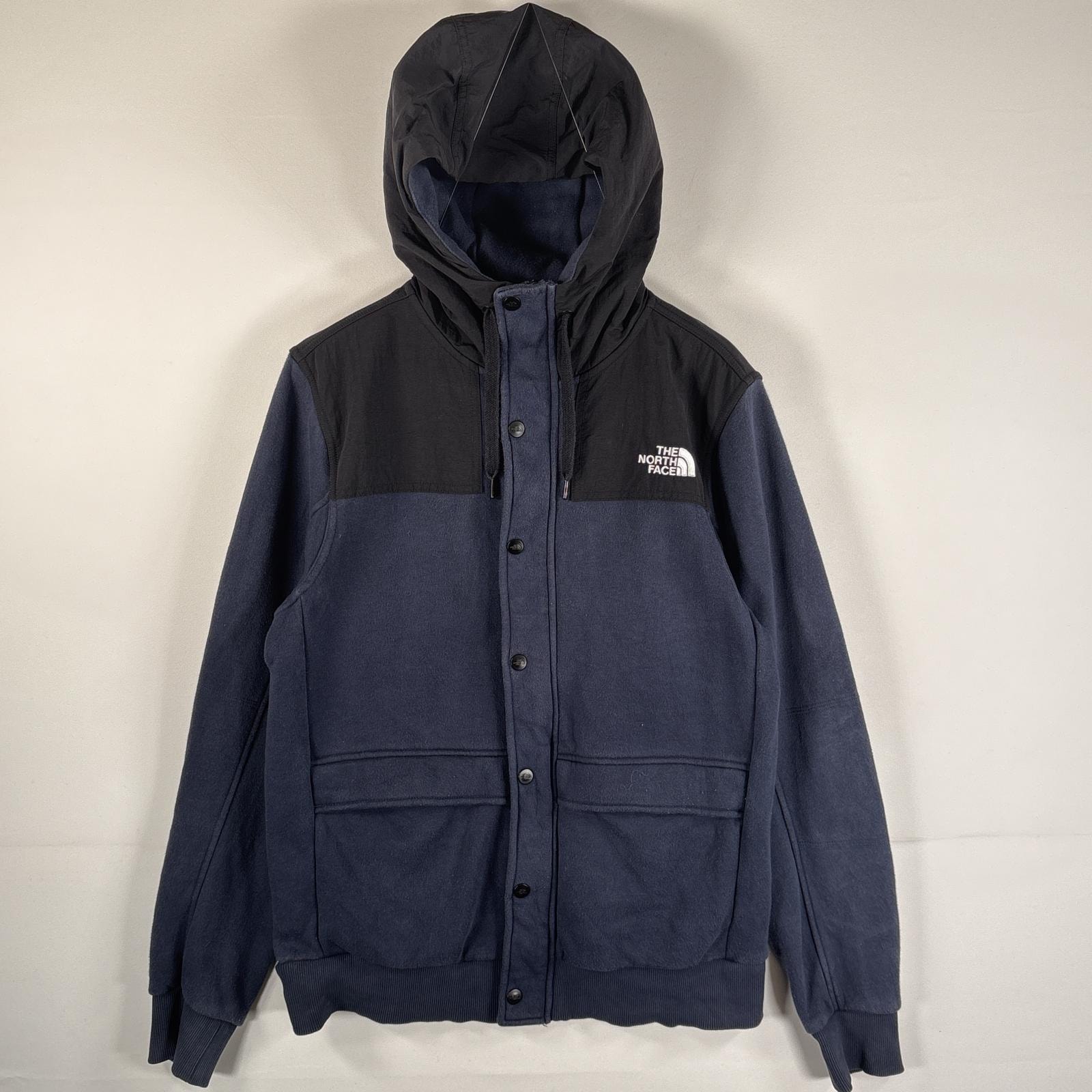 古着 ザ・ノースフェイス THE NORTH FACE フルジップパーカー リビングトンジャケット ワンポイントロゴ フーディー M  ネイビー メンズ