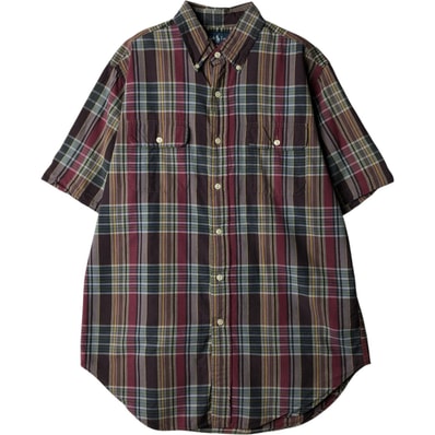 古着 ラルフローレン Ralph Lauren 半袖 ボタンダウン チェックシャツ メンズM相当/eaa640907