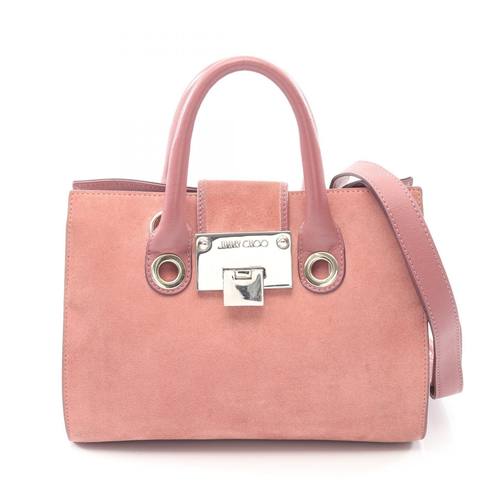 ジミーチュウ JIMMY CHOO ハンドバッグ バッグ スウェード レザー レディース ピンク系 【中古】