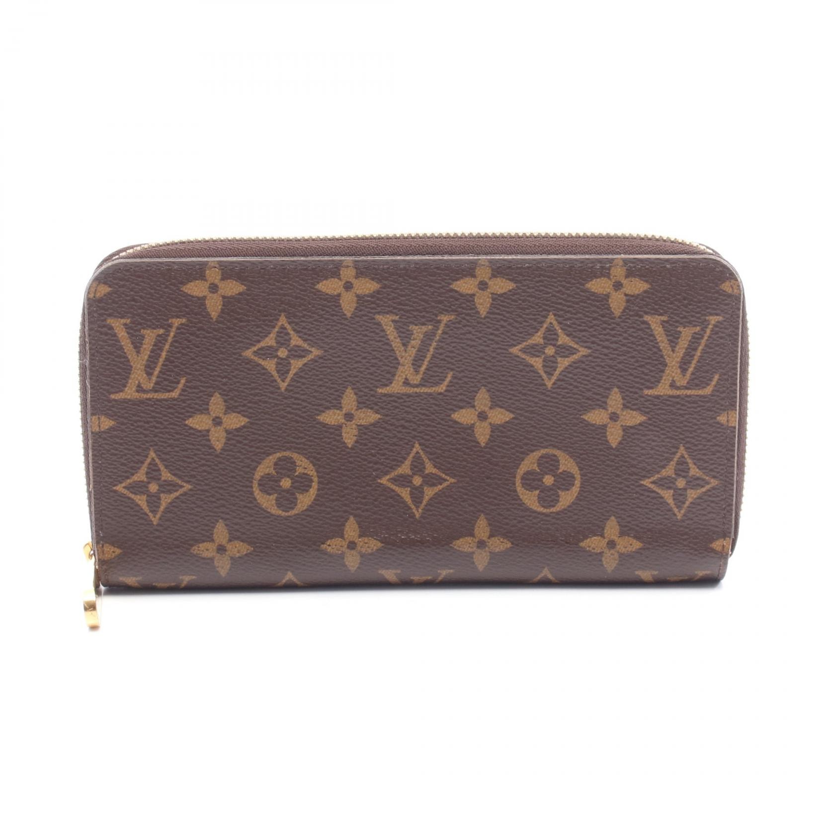 ルイ・ヴィトン LOUIS VUITTON ジッピーウォレット ラウンド長財布 財布 PVCコーティングキャンバス モノグラム メンズ レディース ブラウン系 M42616 【中古】