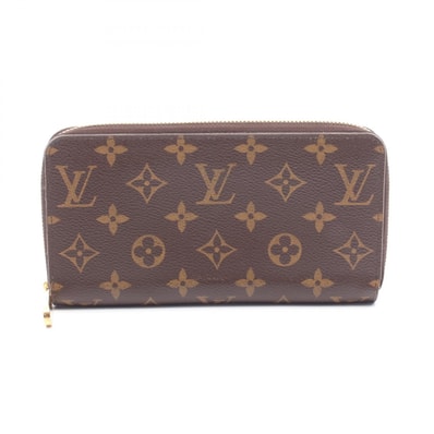 ルイ・ヴィトン LOUIS VUITTON ジッピーウォレット ラウンド長財布 財布 PVCコーティングキャンバス モノグラム メンズ レディース ブラウン系 M42616 【中古】