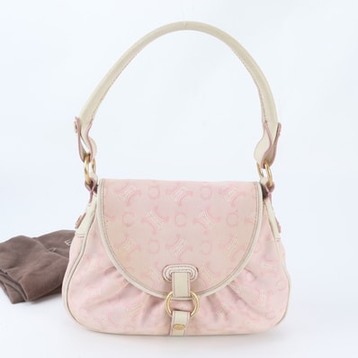 ■美品 セリーヌ Cマカダムショルダーバッグ レザー×キャンバス