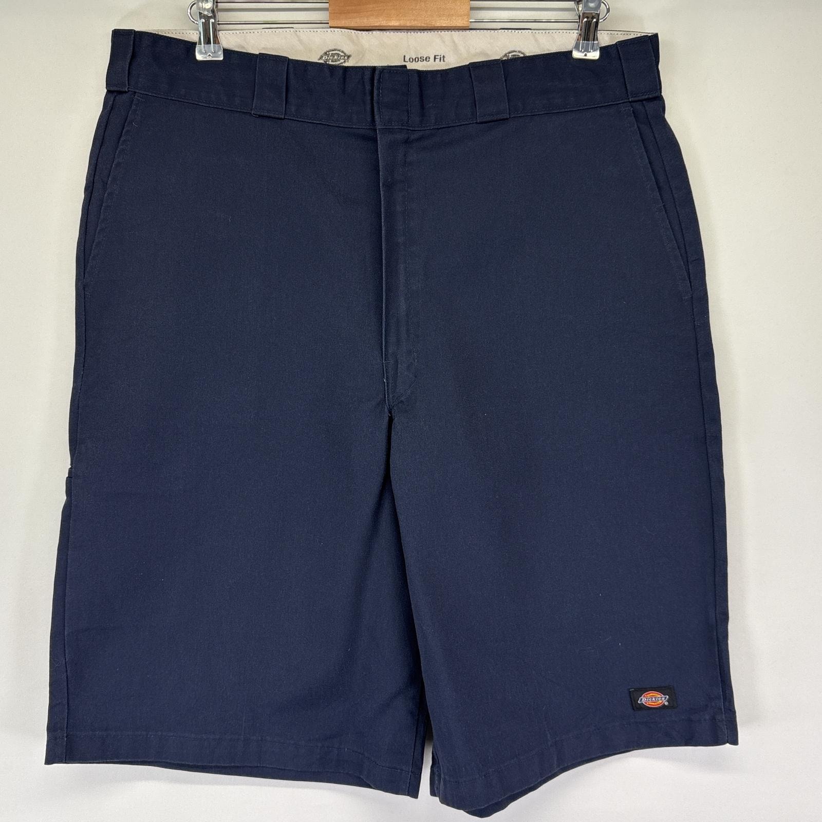 古着 ディッキーズ Dickies ショートパンツ ワーク ルーズフィット 半ズボン ハーフパンツ 短パン 大きいサイズ ワンポイントロゴ ネイビー メンズ