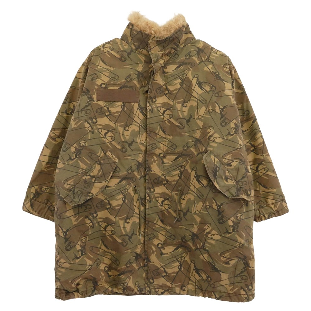 HYSTERIC GLAMOUR ヒステリックグラマー ジャケット 0143AC08 カルガンラムファー リアル ファー ライナー 安全ピン カモフラ 総柄 モッズコート ジャケット ライトブラウン系 カーキ系 マルチカラー系 FERR【中古】
