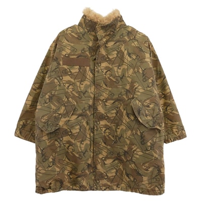 HYSTERIC GLAMOUR ヒステリックグラマー ジャケット 0143AC08 カルガンラムファー リアル ファー ライナー 安全ピン カモフラ 総柄 モッズコート ジャケット ライトブラウン系 カーキ系 マルチカラー系 FERR【中古】