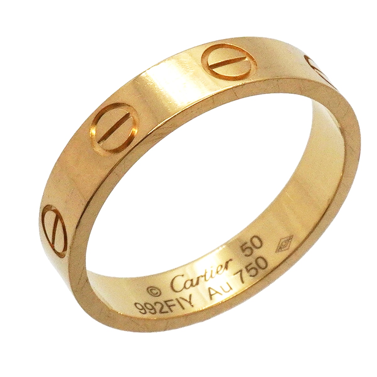 【6jkb0460】カルティエ リング ミニラブ K18YG イエローゴールド #50【中古】レディース