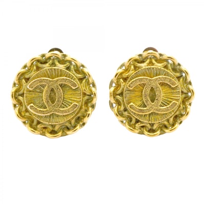 【6jcb0918-k】シャネル イヤリング ヴィンテージ ココマーク GPメッキ ゴールド【中古】レディース