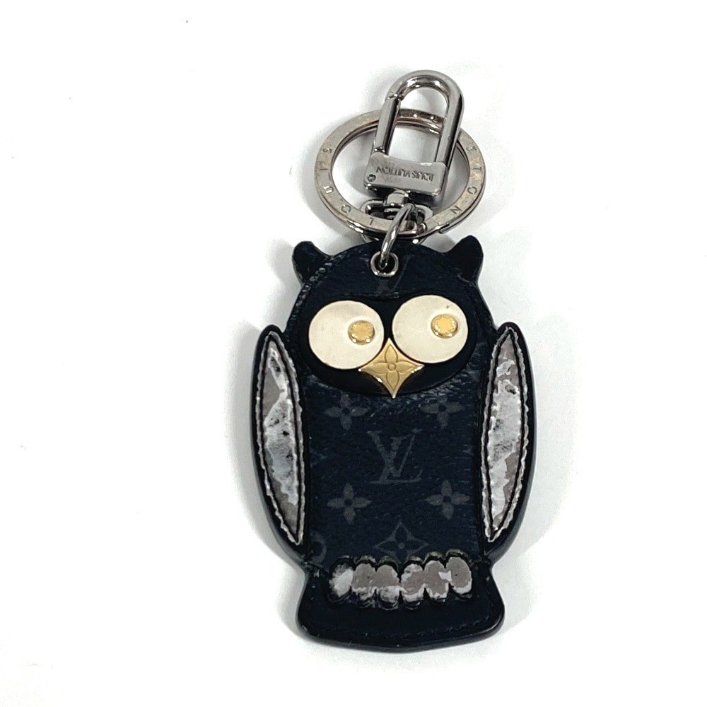 ルイヴィトン LOUIS VUITTON ポルト クレ・オウル M69482 モノグラムエクリプス バッグチャーム フクロウ キーホルダー モノグラムエクリプスキャンバス ブラック