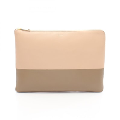 セリーヌ CELINE セカンドバッグ クラッチバッグ バッグ レザー レディース ベージュ系 【中古】