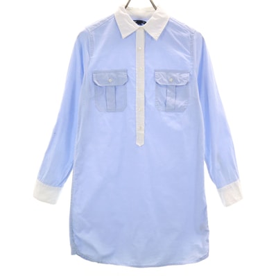 GAP ギャップ 長袖 シャツワンピース S 青紫系 プルオーバー