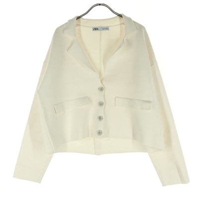 ZARA ザラ 長袖 ニットカーディガン L ホワイト