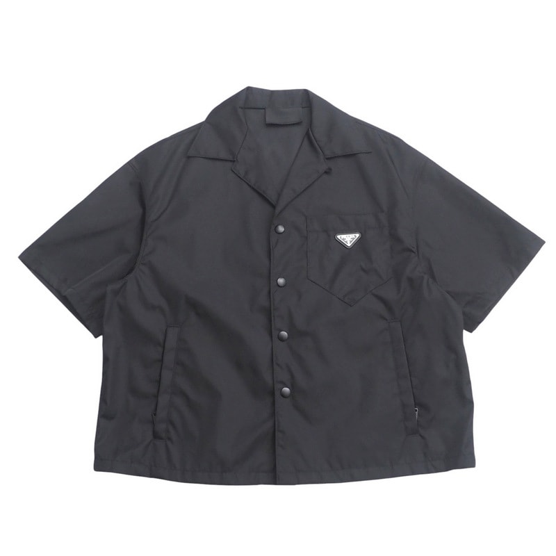 2024年製■PRADA プラダ 半袖シャツ サイズM(180/96A) Re-Nylon トライアングルロゴ 三角プレート【最終値下げ】 ブランド古着【中古】20250401/RA3858