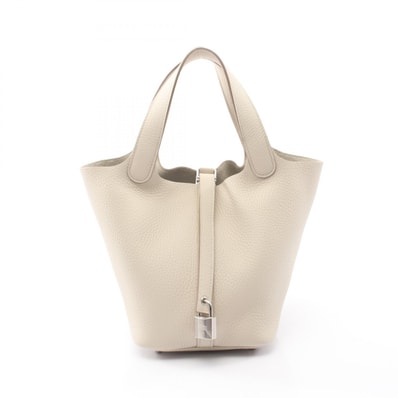 エルメス HERMES ピコタンロックPM ベトン ハンドバッグ バッグ レザー トリヨンクレマンス ベトン W刻印(2024年製造) レディース アイボリー系 【中古】