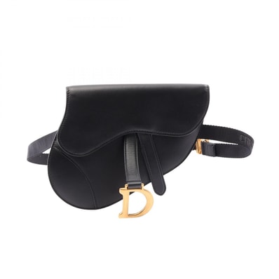 ディオール Dior サドルバッグ ウエストバッグ ボディバッグ バッグ レザー レディース ブラック系 【中古】
