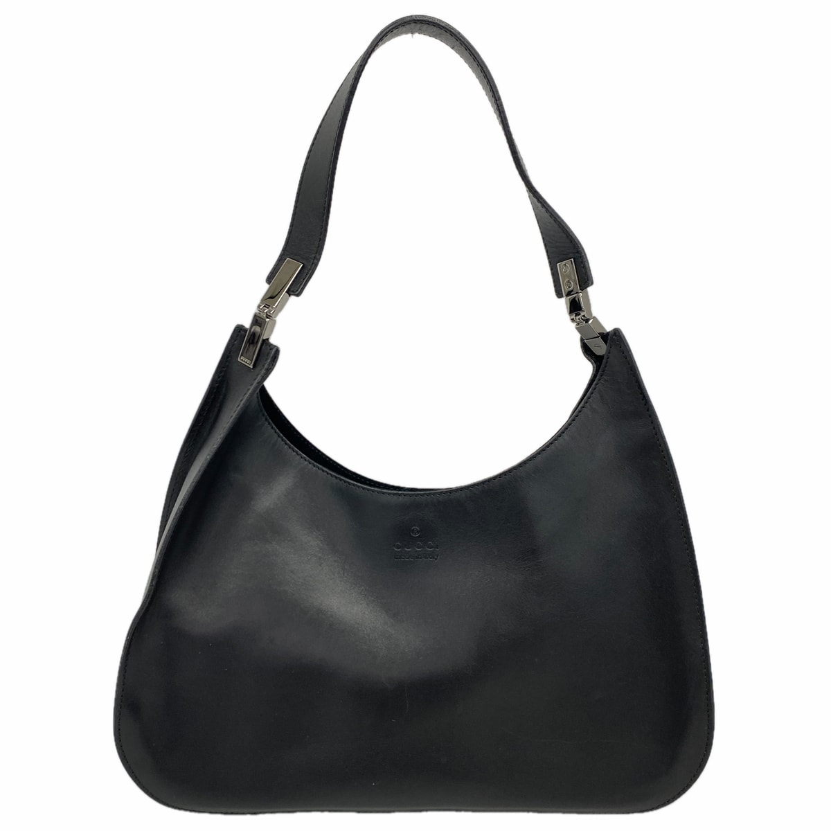 【6kd4290】グッチ ショルダーバッグ 001 3767 レザー ブラック シルバー金具【中古】レディース