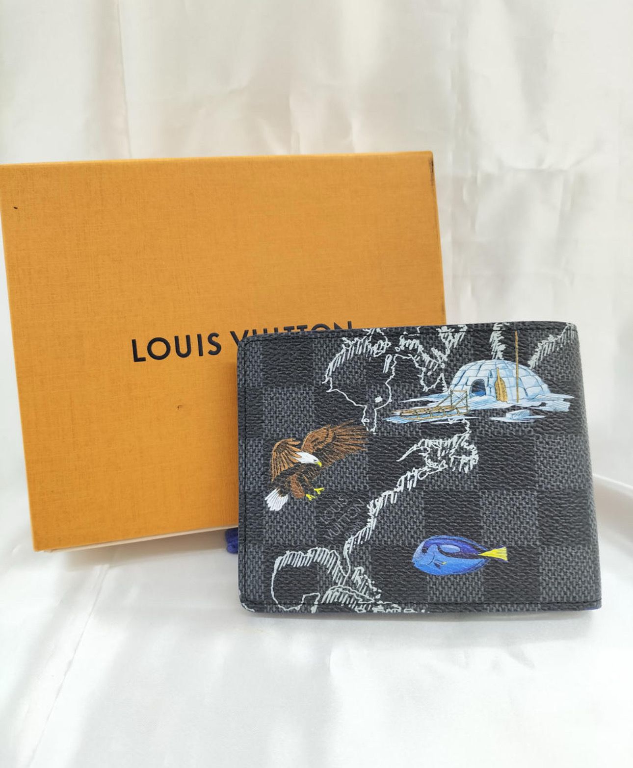 Louis Vuitton Slender Wallet Damier Graphite Map