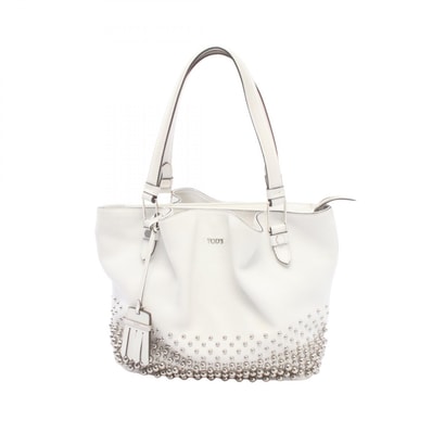 トッズ TOD'S フラワーバッグ スタッズ ショルダーバッグ バッグ レザー レディース ホワイト系 【中古】