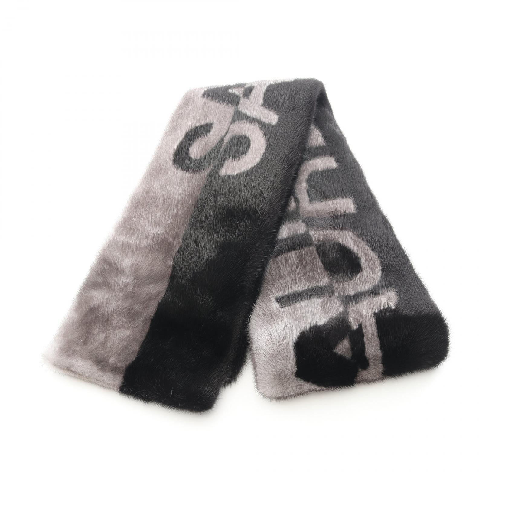 サンローランパリ SAINT LAURENT PARIS マフラー 衣料品 ミンクファー レディース ブラック系 / グレー系 【中古】
