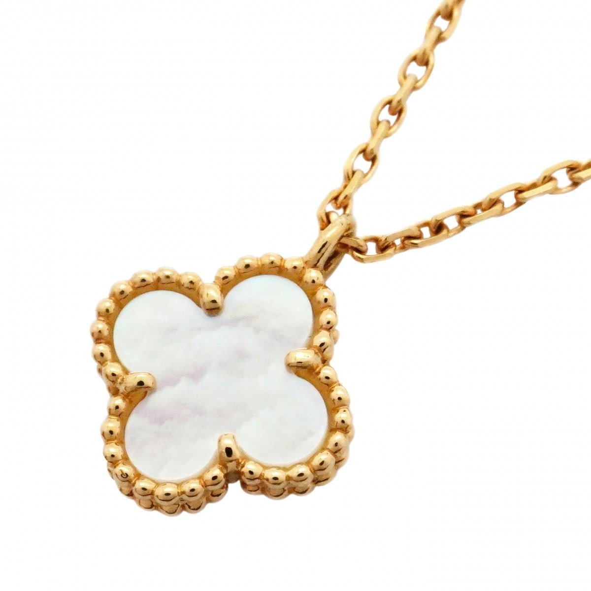 【6jcb0927】ヴァンクリーフ&アーペル ネックレス スウィート アルハンブラ K18YG イエローゴールド マザーオブパール【中古】レディース