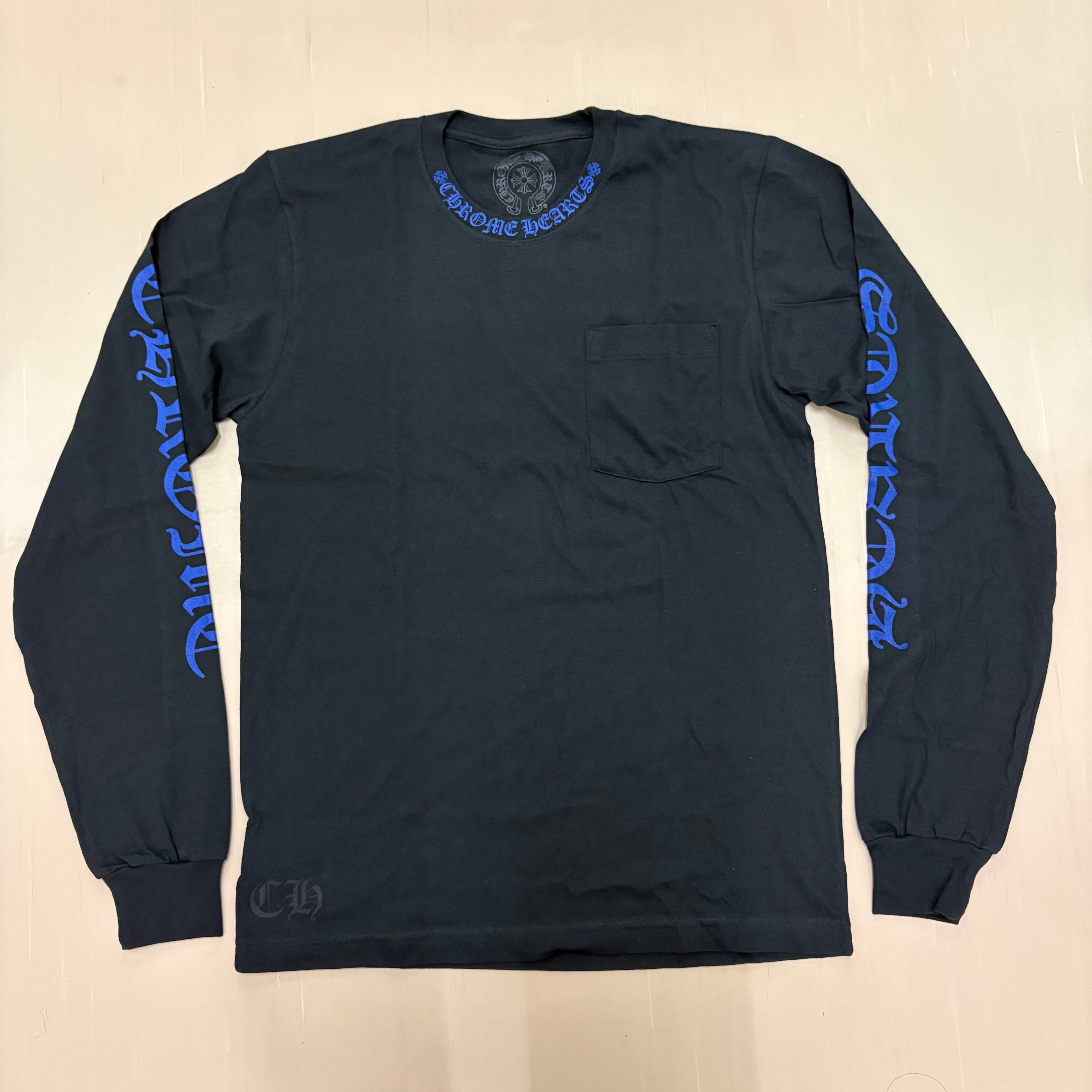 クロムハーツ ネックロゴポケットロングスリーブTシャツ "ブラック"