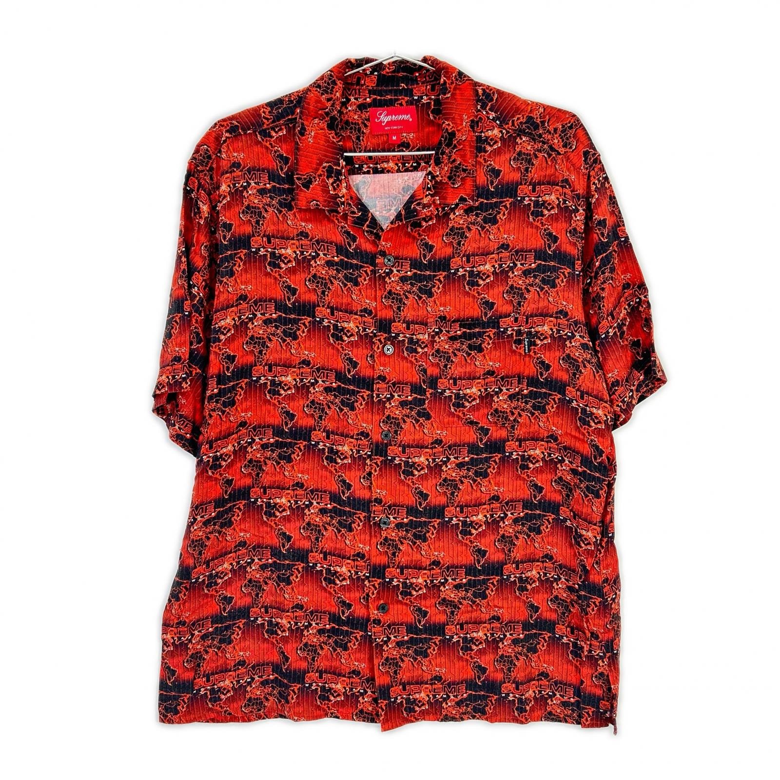 シュプリーム 18SS レッド World Famous Rayon Shits M