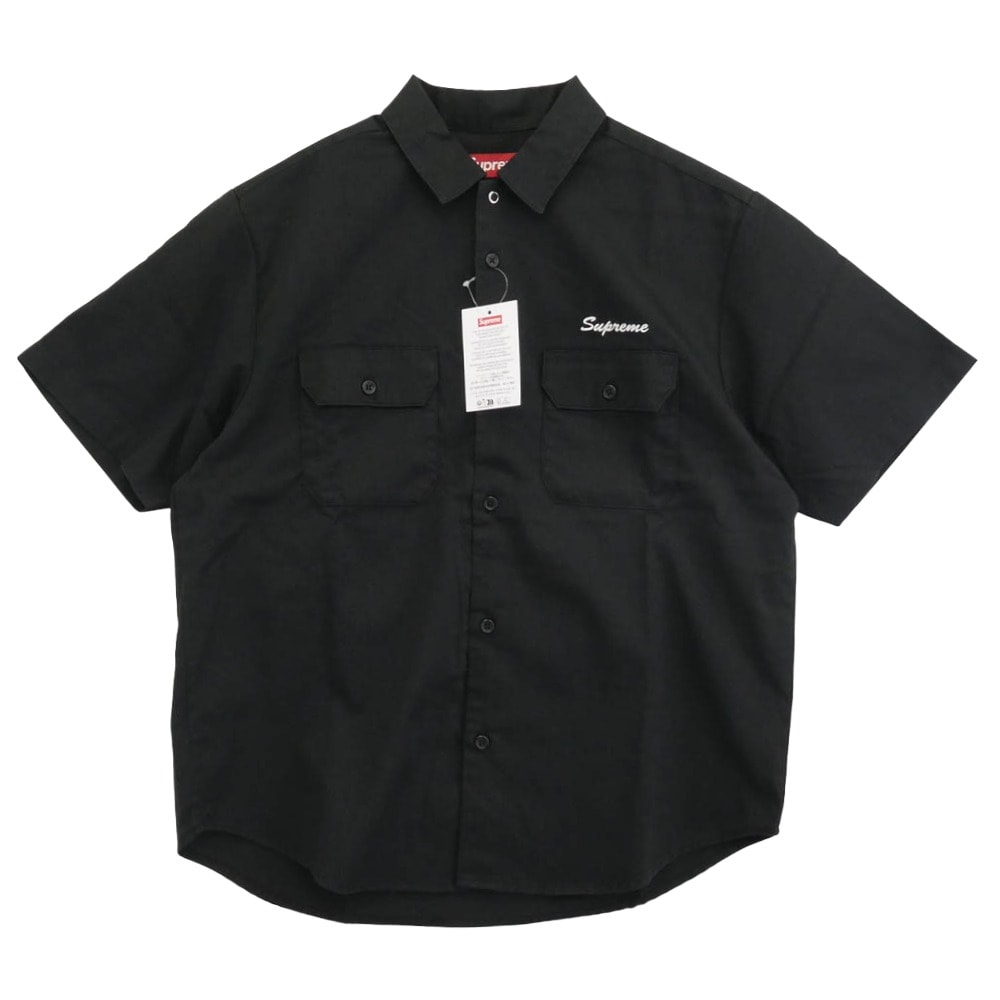 Supreme シュプリーム 半袖シャツ 25SS Rhinestone Pin Up S/S Work Shirt ラインストーン ピンナップ 半袖 ワーク シャツ ブラック系 S【新古品】【未使用】【中古】