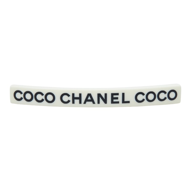 シャネル ロゴ バレッタ ヘアアクセサリー 07P ホワイト ゴールド プラスチック メッキ レディース CHANEL 【中古】