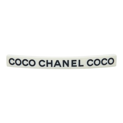 シャネル ロゴ バレッタ ヘアアクセサリー 07P ホワイト ゴールド プラスチック メッキ レディース CHANEL 【中古】