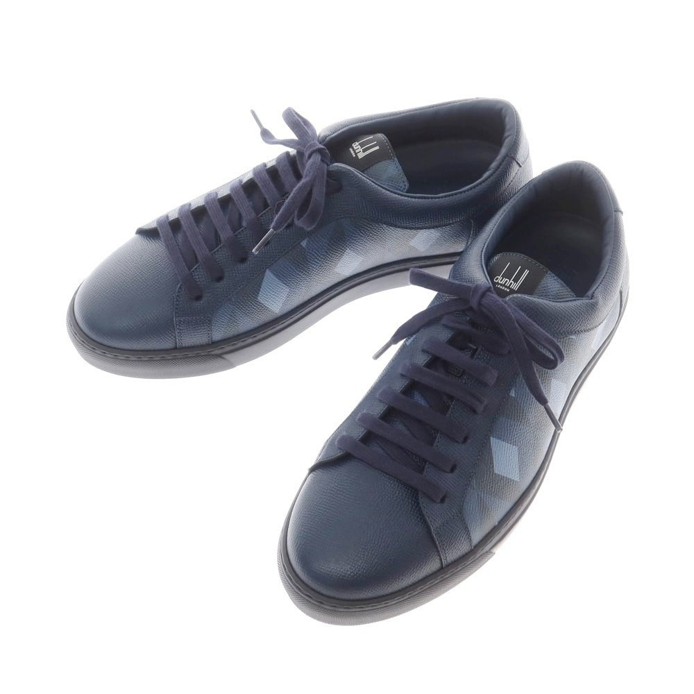【中古】【未使用】ダンヒル Dunhill レザー ローカット スニーカー ネイビー【サイズ41】【メンズ】