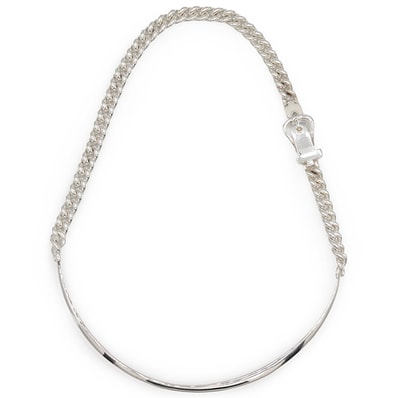 【美品】HERMES エルメス ネックレス メンズ レディース ユニセックス ブックルセリエ アンフレキシブルPM シルバー SIL925 Ag925 首周り 約45.0cm ジュエリー ケース/保証書付属