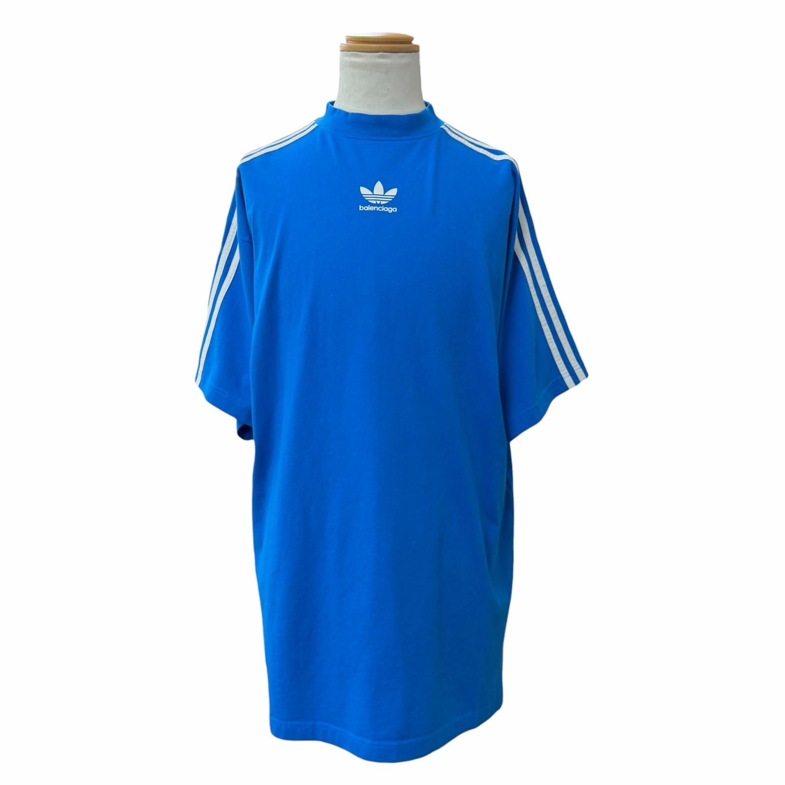 未使用品 バレンシアガ アディダス 半袖Tシャツ ブルー 2 739101