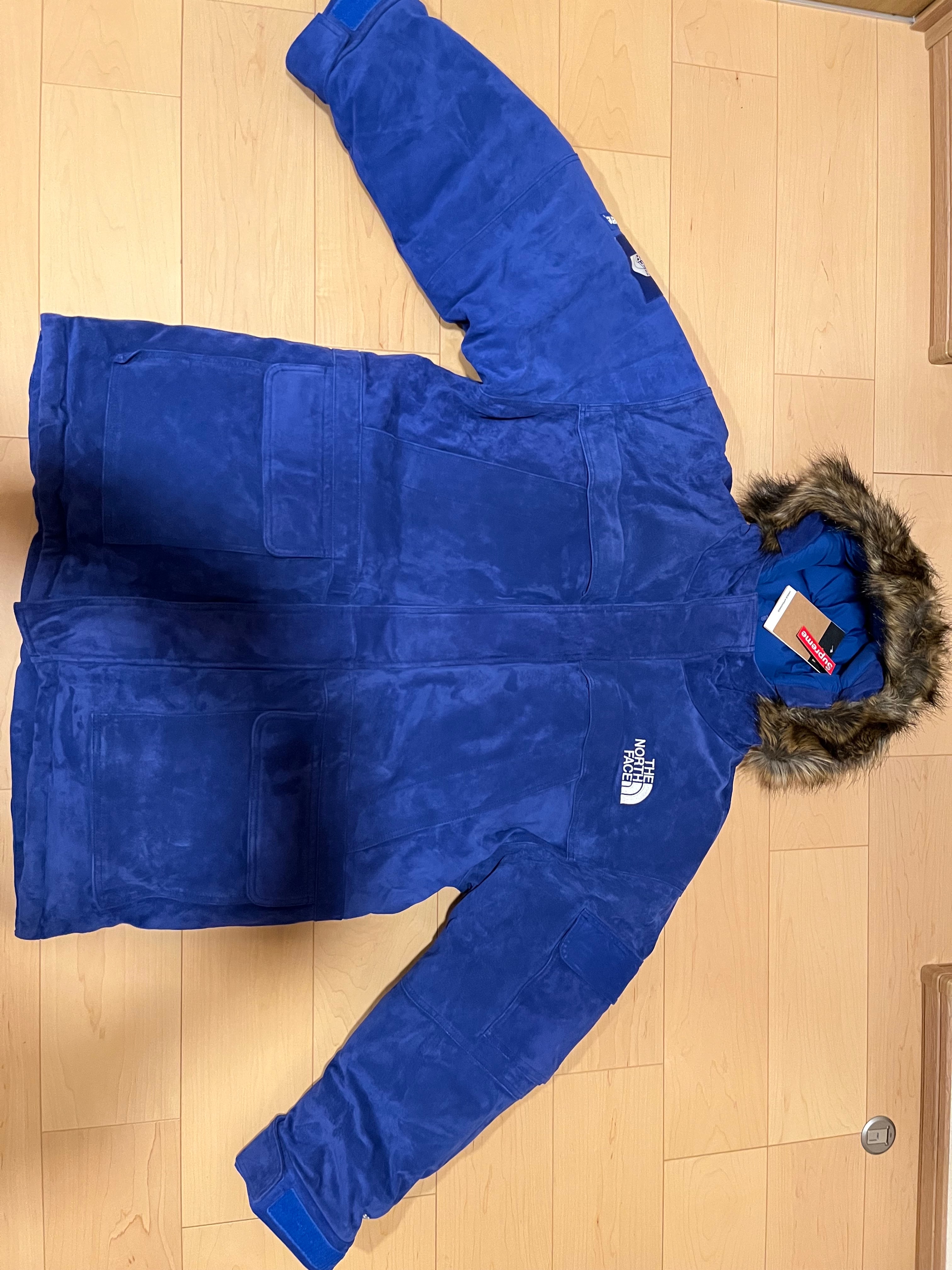 Supreme x The North Face Suede 600-Fill Down Parka "Blue"