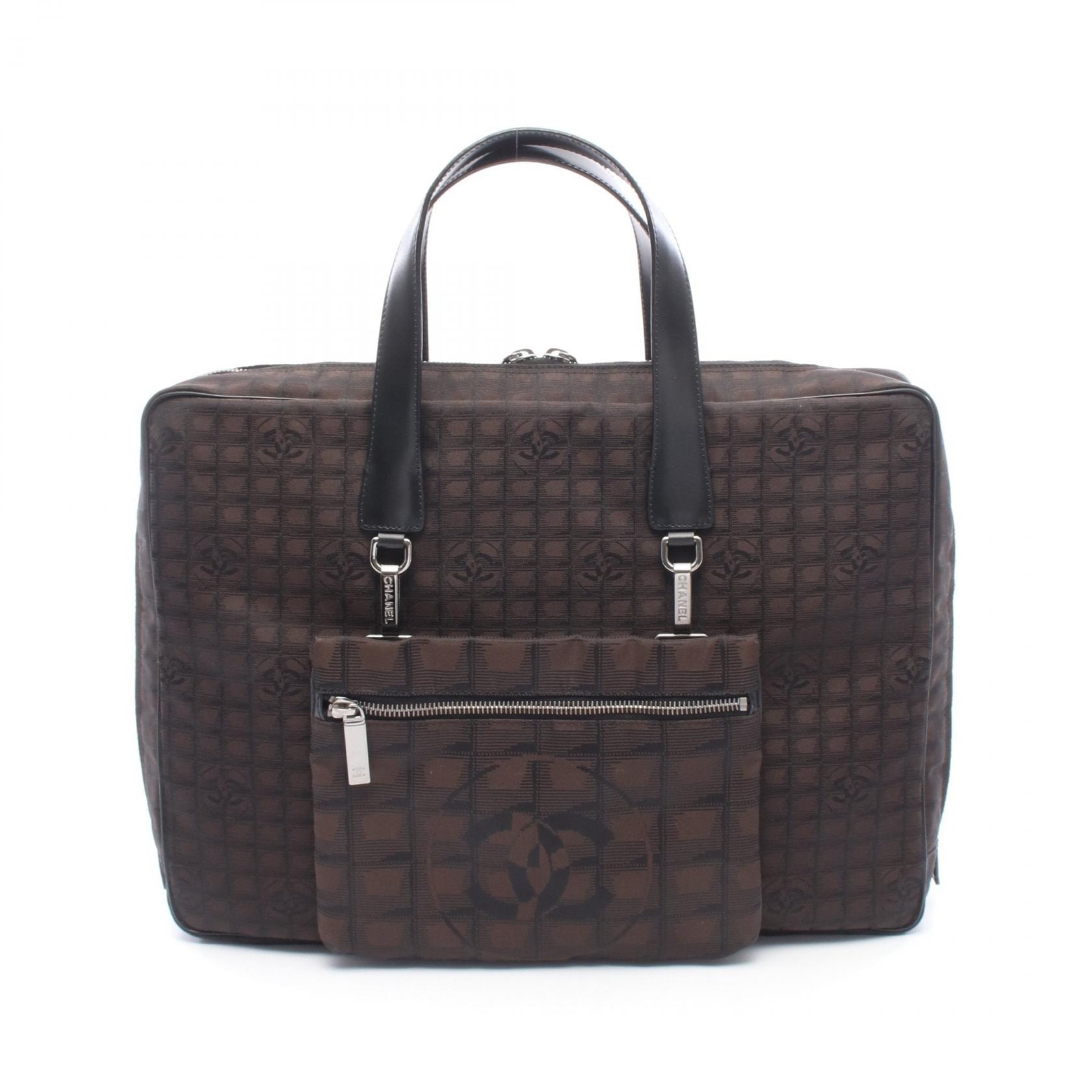 シャネル CHANEL ニュートラベルライン ビジネスバッグ バッグ ナイロン レザー レディース ブラウン系 / ブラック系 【中古】