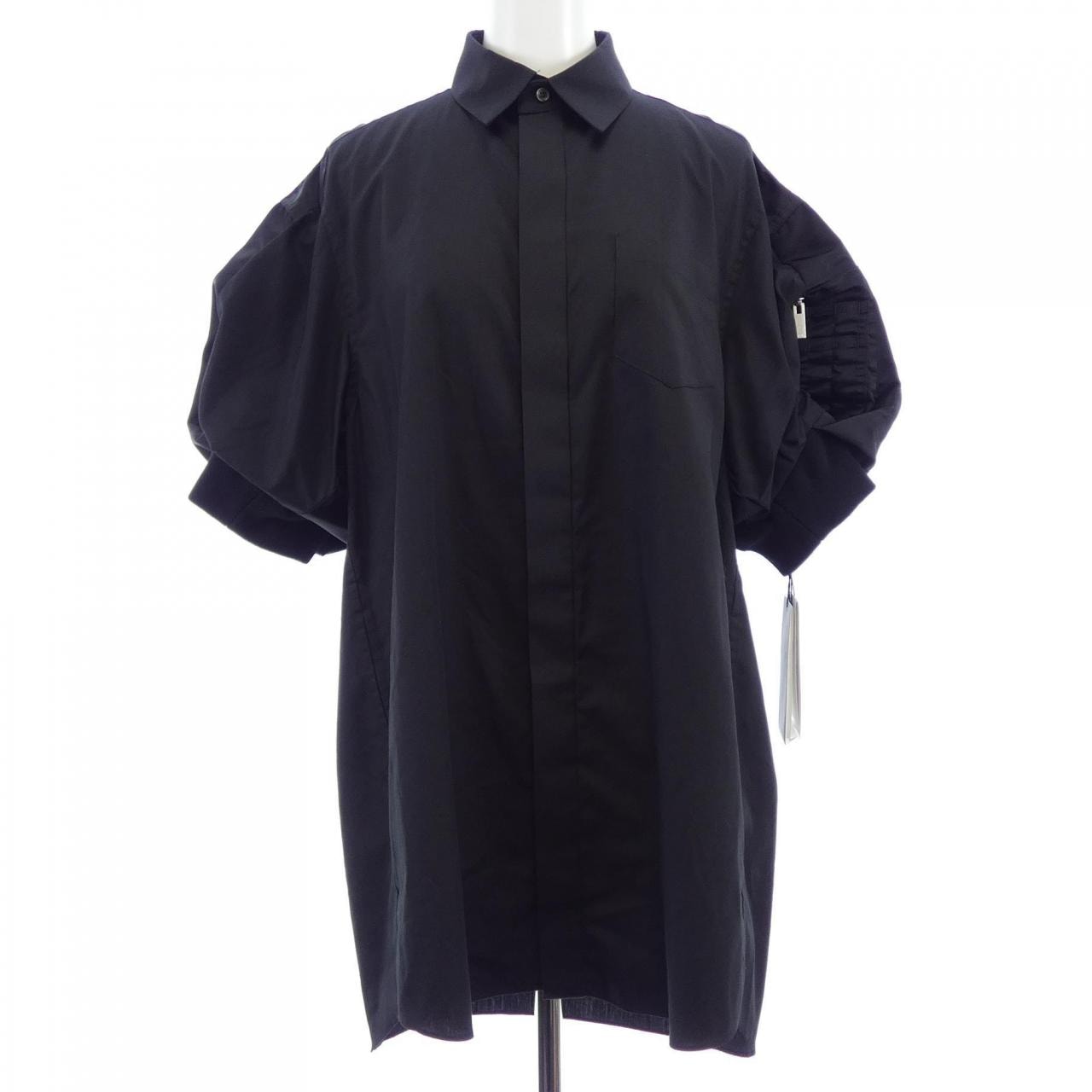 sacai Cotton Poplin x Nylon Twill Dress "Black"