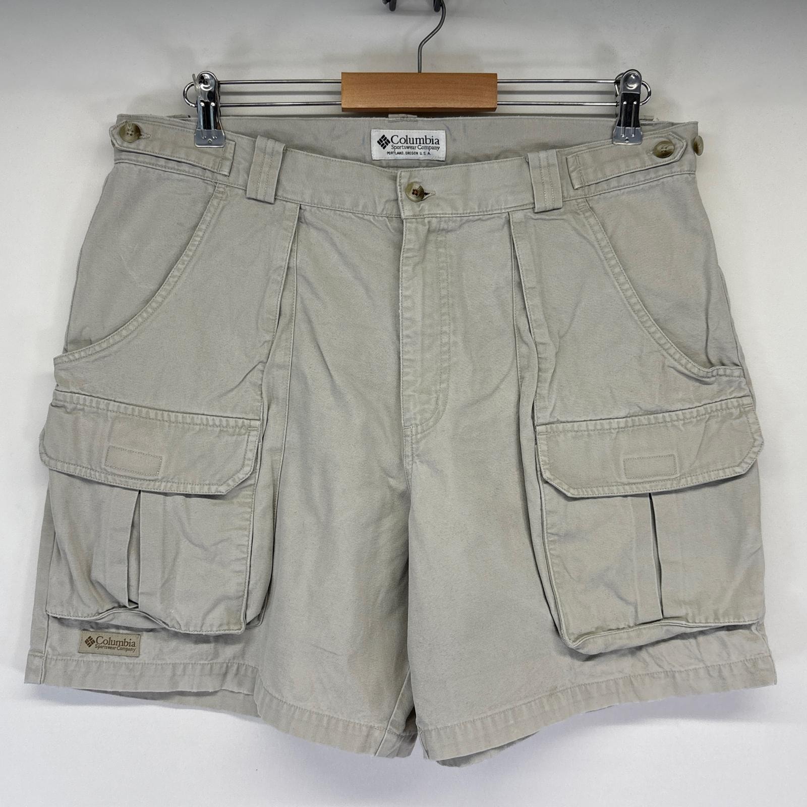 古着 コロンビア Columbia ショートパンツ ダック ハーフ 半ズボン 短パン フィッシング カーゴ w36 グレー系 メンズ