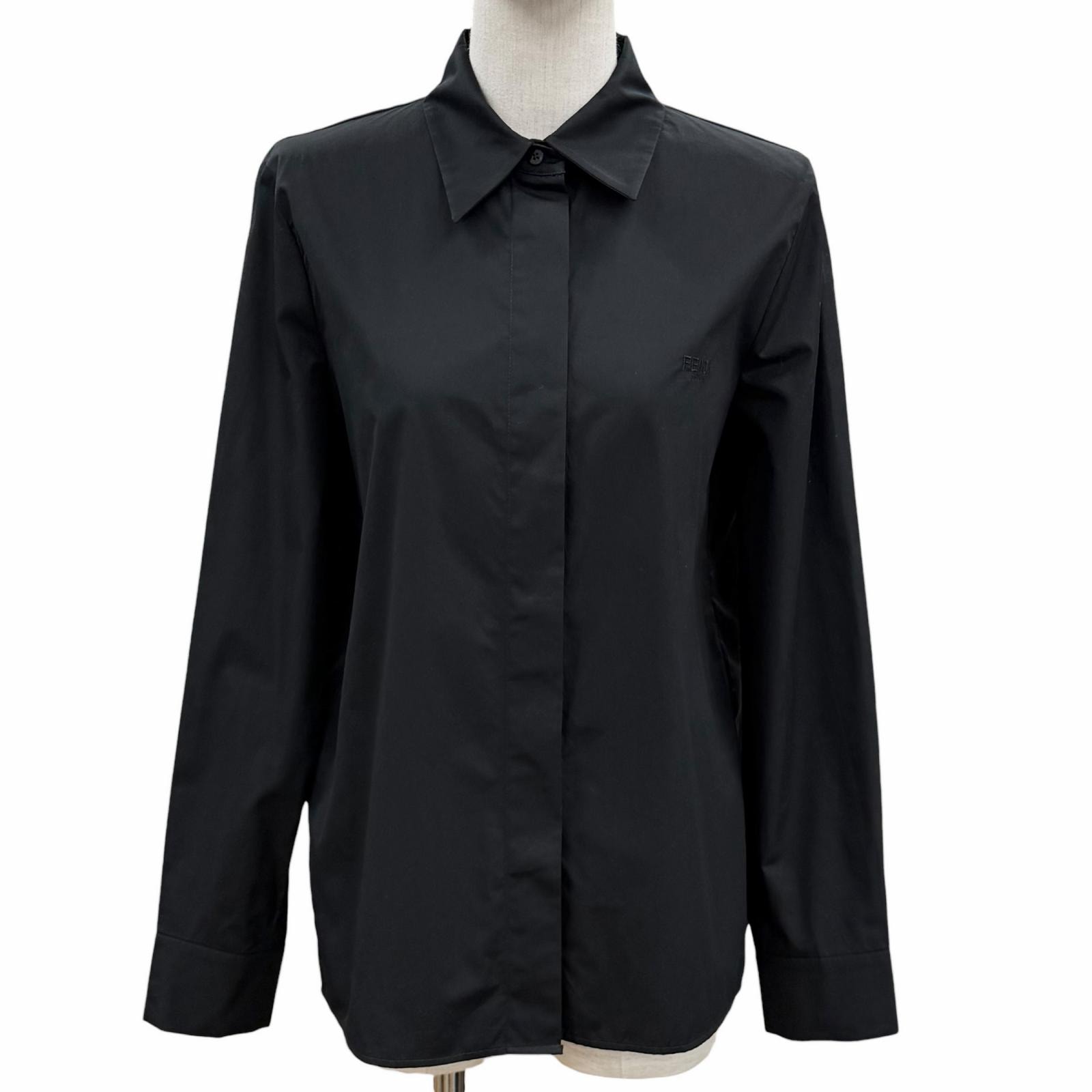極美品 フェンディ 長袖シャツ ブラック レディース 38 FS8119