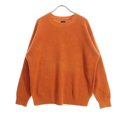 GAP ギャップ コットン 長袖 クルーネック ニット S オレンジ