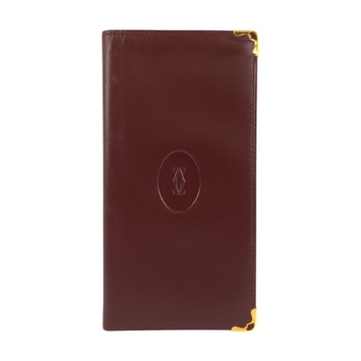 美品 CARTIER カルティエ マストライン ボルドー ゴールド金具 レザー 長財布 札入れ 601942 【中古】
