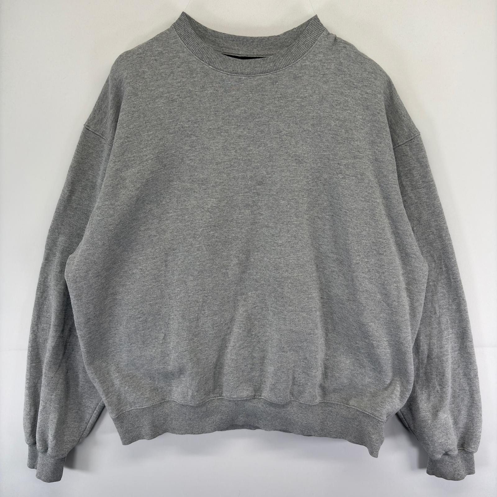 古着 チャンピオン Champion スウェット 目なし プルオーバー  大きいサイズ クルーネック トレーナー 2XL  グレー系 無地 メンズ