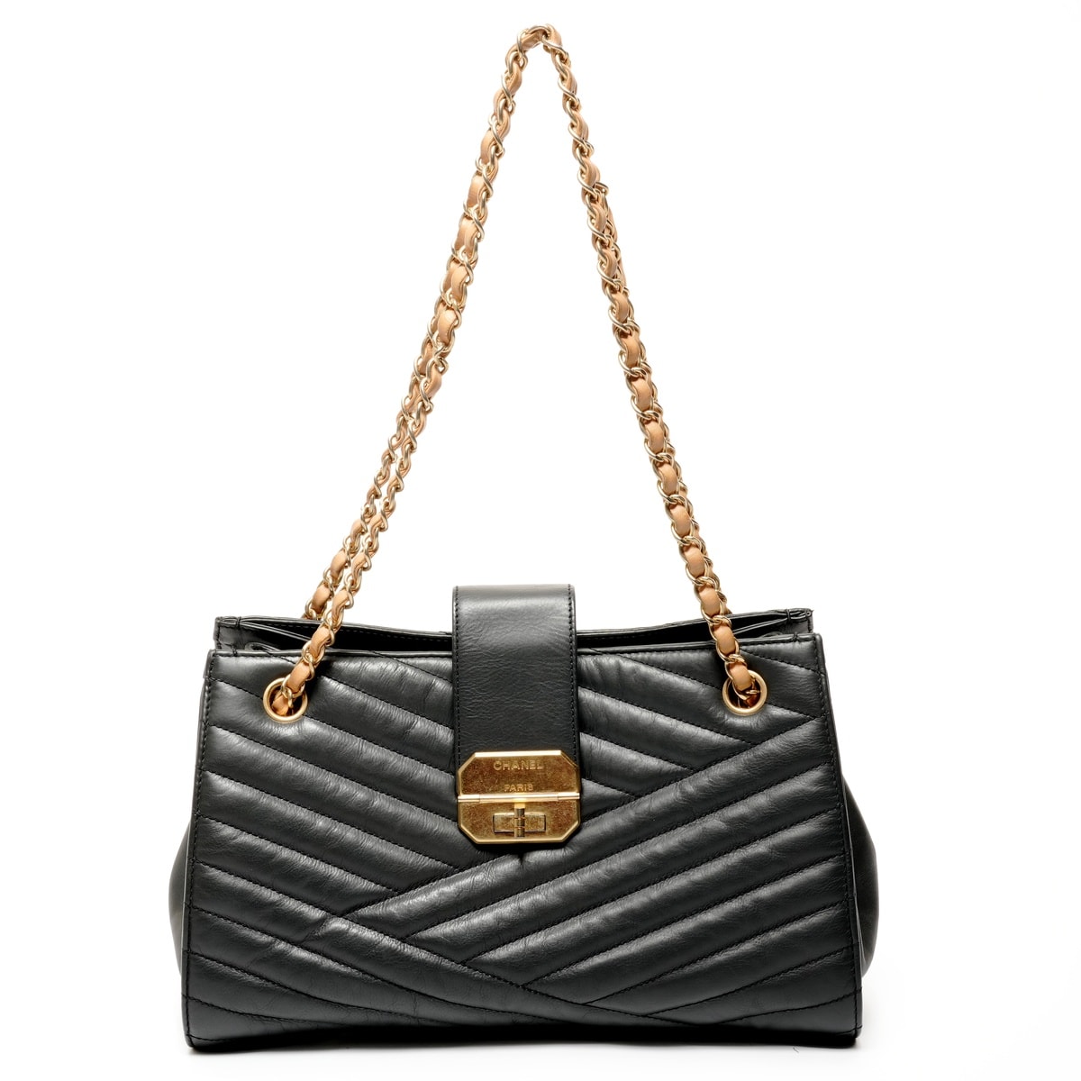 シャネル CHANEL 15番台 2011 ラムスキン ガブリエル アコーディオン チェーン ショルダーバッグ【中古】