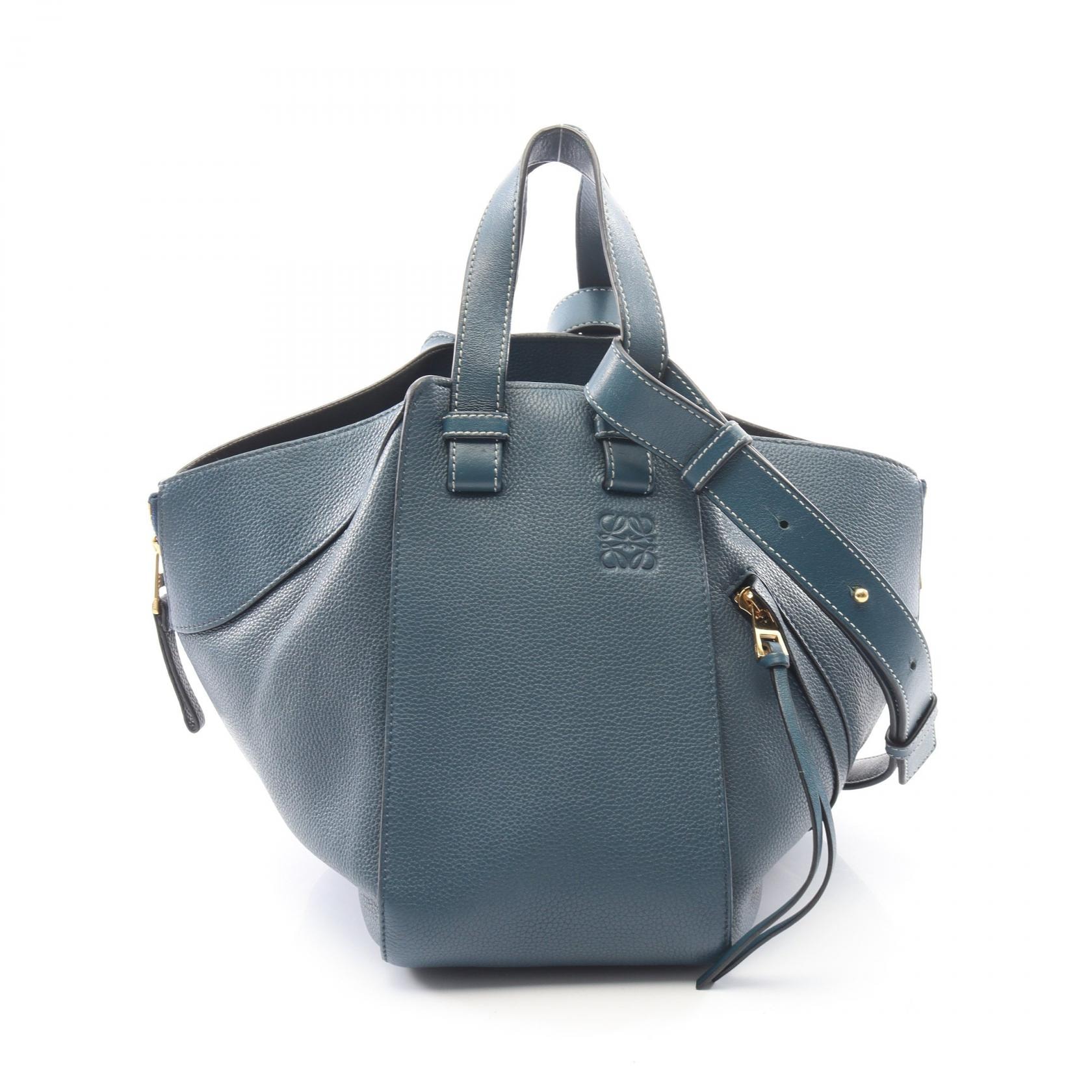 ロエベ LOEWE HAMMOCK SMALL ハンモック スモール 2WAY ハンドバッグ バッグ レザー レディース ブルー系 【中古】
