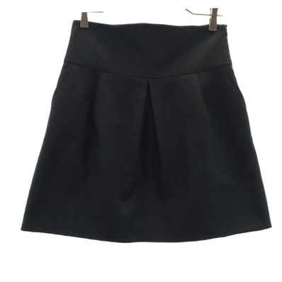 ZARA BASIC ザラベーシック ミニ丈 ボックス プリーツスカート S ブラック