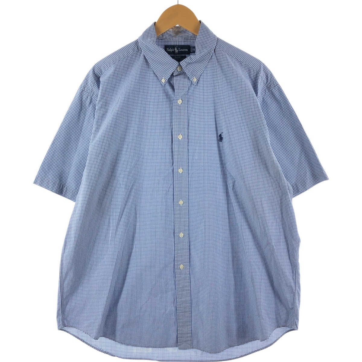 古着 ラルフローレン Ralph Lauren BLAKE 半袖 ボタンダウン チェックシャツ メンズXL相当/eaa532291