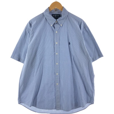 古着 ラルフローレン Ralph Lauren BLAKE 半袖 ボタンダウン チェックシャツ メンズXL相当/eaa532291