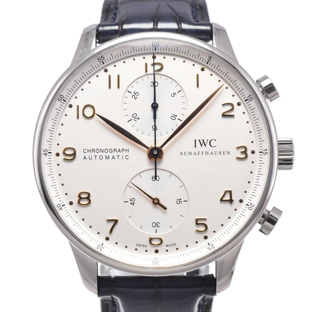 IWC IWC SCHAFFHAUSEN IW371445 ポルトギーゼ クロノグラフ シルバー 自動巻き メンズ 保証書付き 腕時計 N#151297