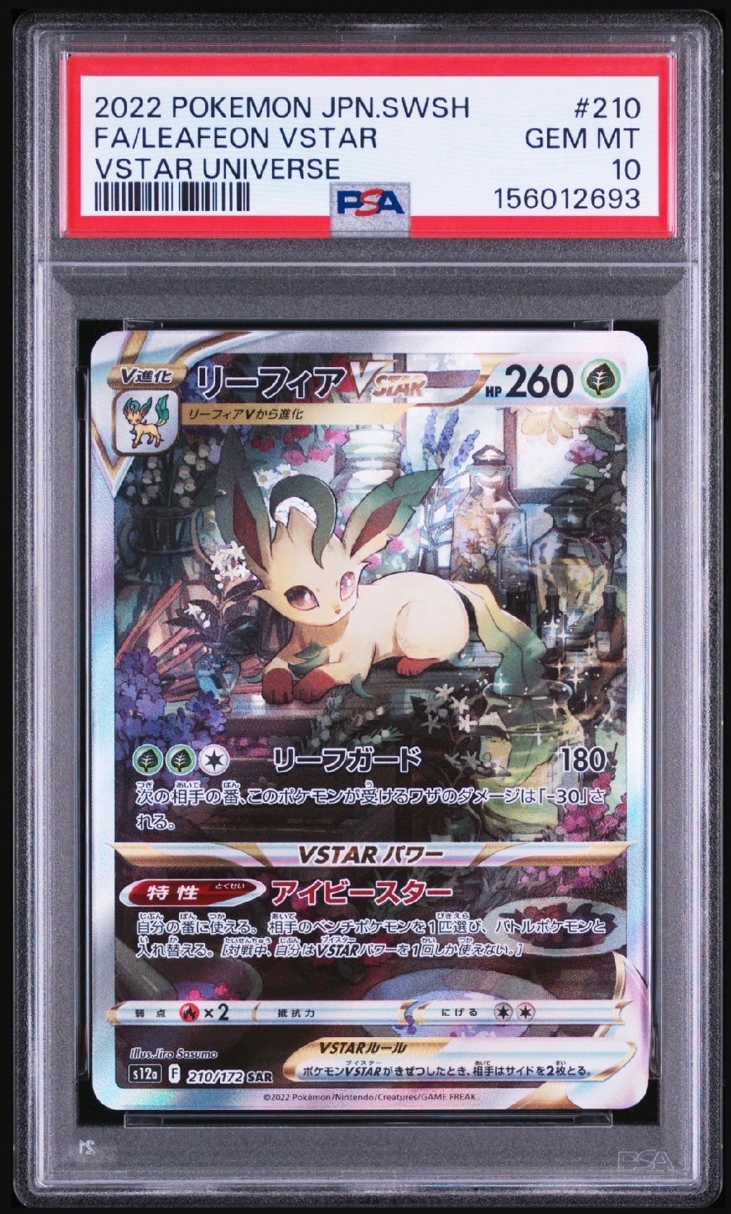PSA10】リーフィアVSTAR SAR[s12a 210/172](ハイクラスパック「VSTAR